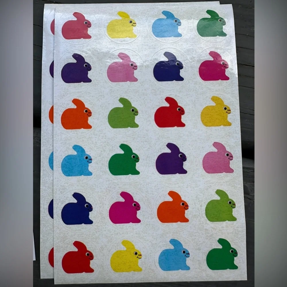 Colorful Hearts, Bunny’s, Flower Pots, and Snowman Sticker Set- New! Unused! - Picture 4 of 9